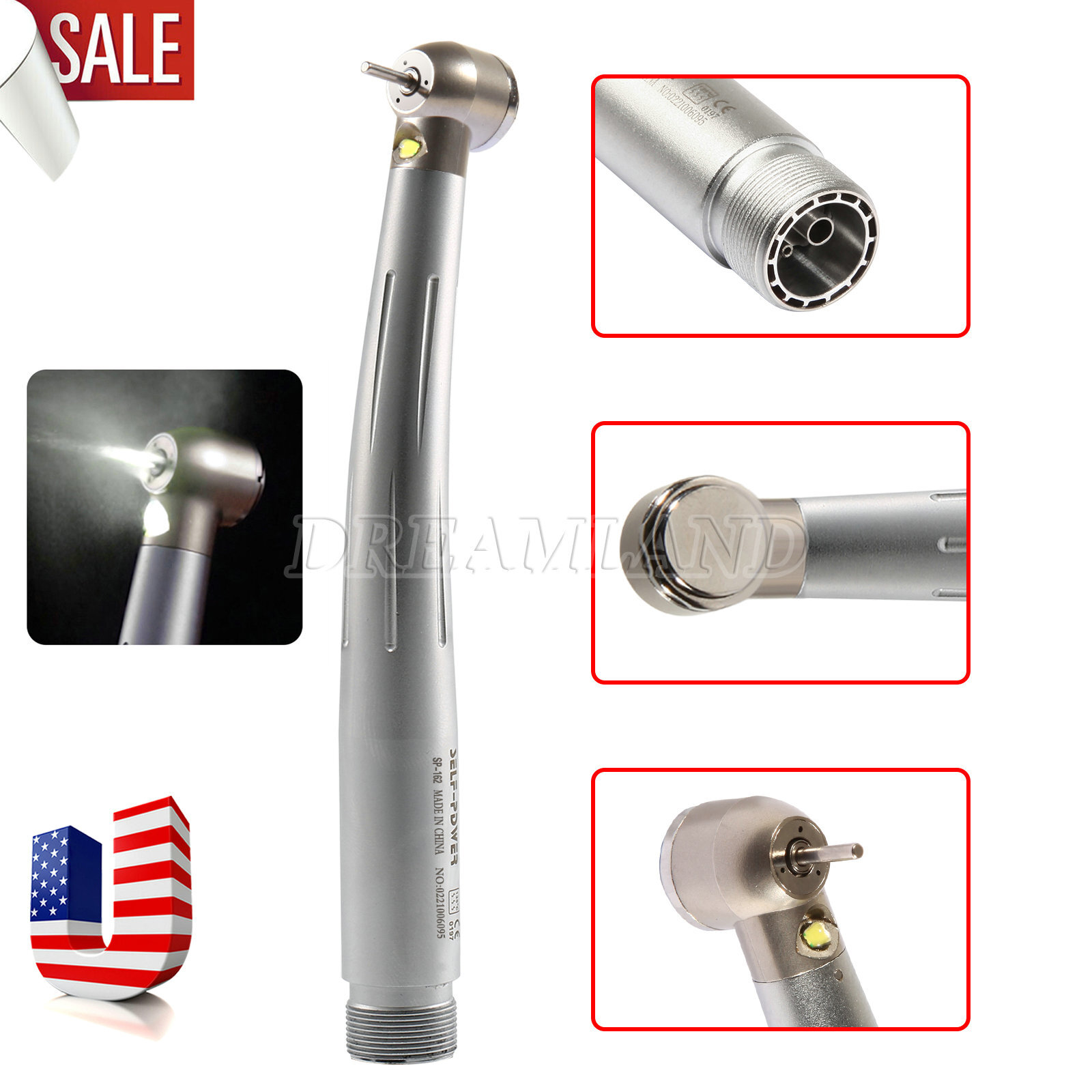 Factory Price Dental LED High Speed Handpiece 3 Water Spray 2 4 Hole Air Turbine
