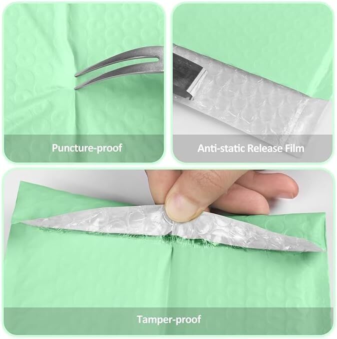 Green Poly Bubble Padded Shipping Mailers #000 #00 #0 #CD #1 #2 #3 #4 #5 #6 #7