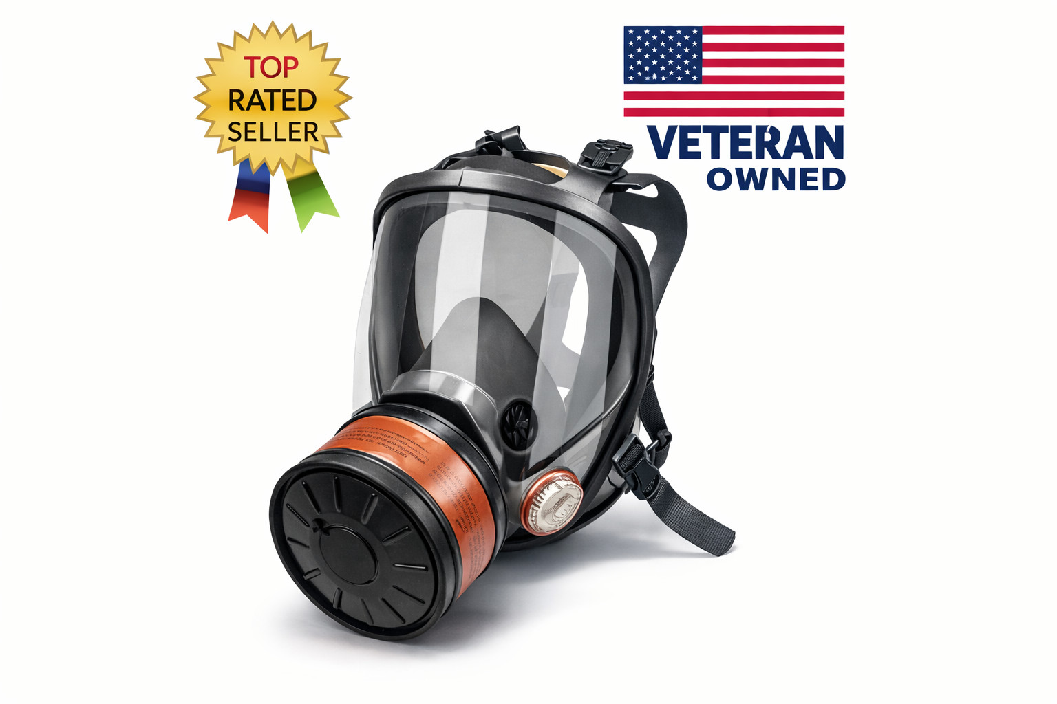 Full Face Gas Mask Respirator – Tear Gas Protection – Veteran Owned Seller Masks