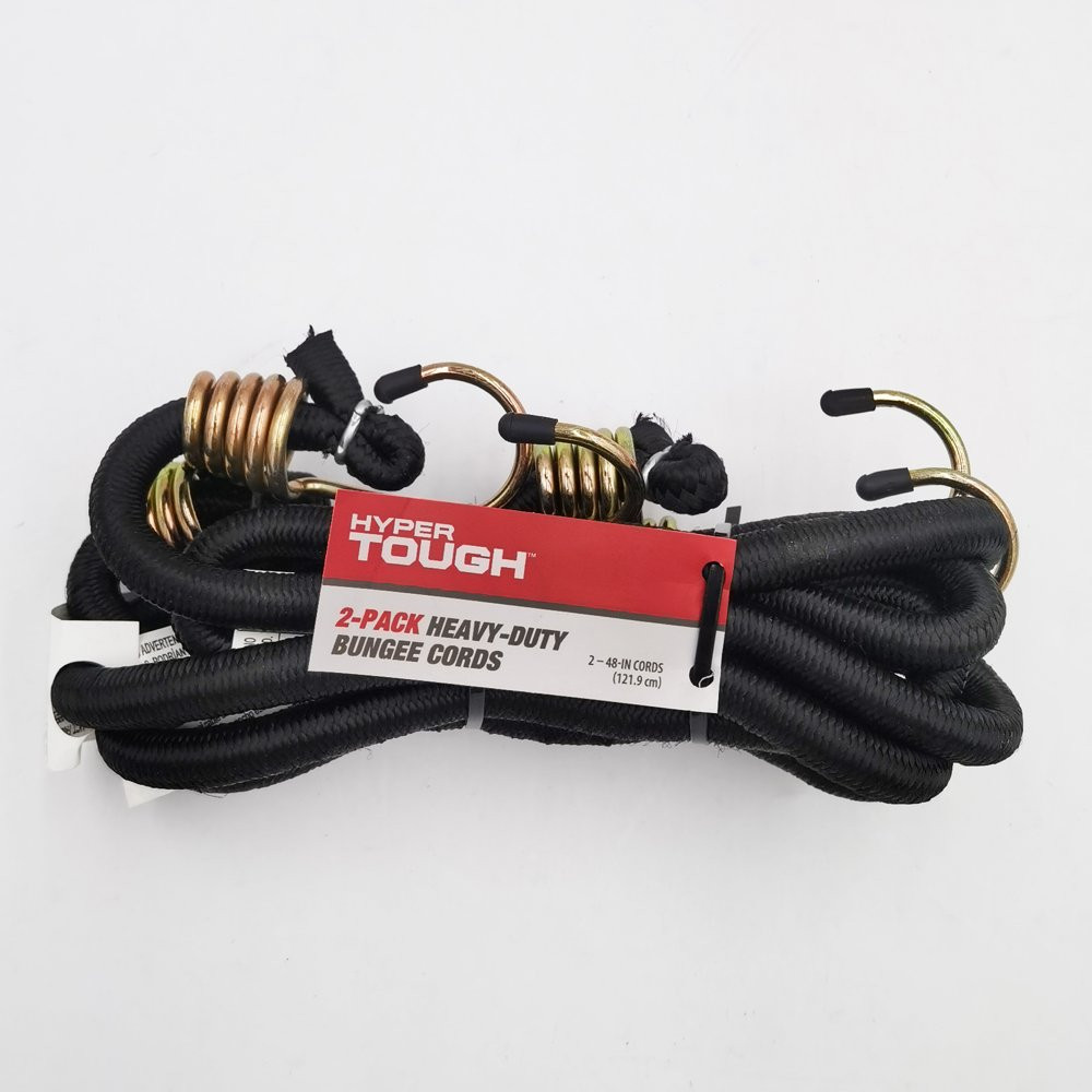 48 Inch Heavy Duty Rubber Bungee Cords With Hooks Securing Loads Camping 2 Pack
