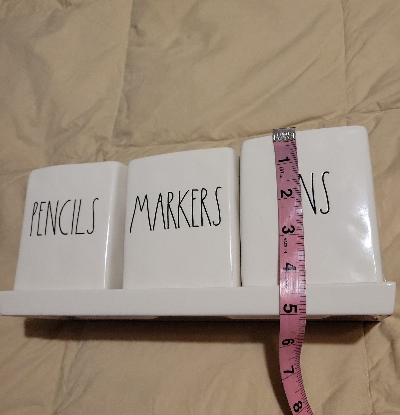 RAE DUNN Artisan collection ceramic Pencils, Marker & Pens square holders