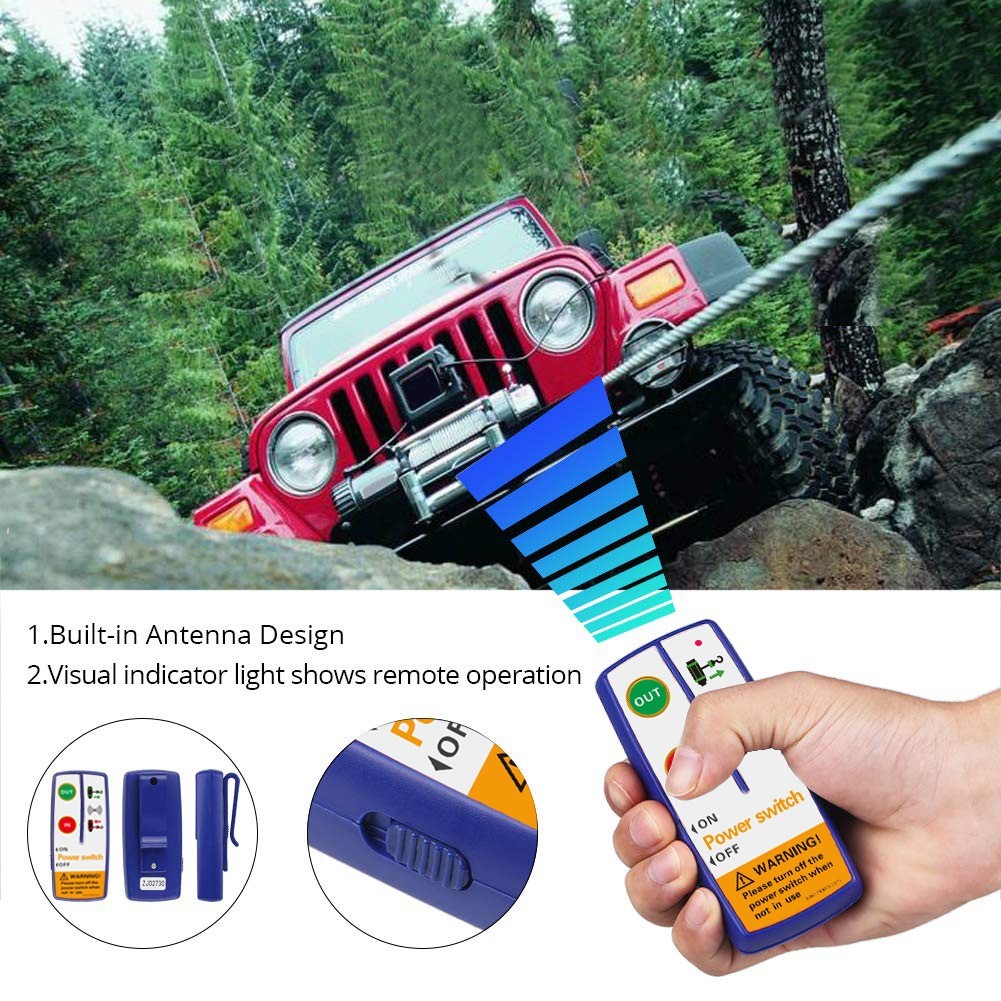 Cordless Electric Winch Remote 50 Feet Range Compatible With Multiple Brands