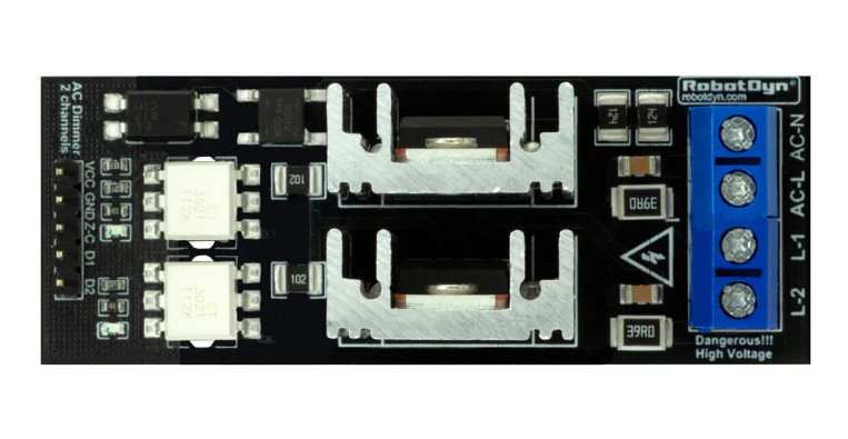 Dual Channel AC Light Dimmer Module with 3.3V/5V Logic for 50/60Hz 220V/110V