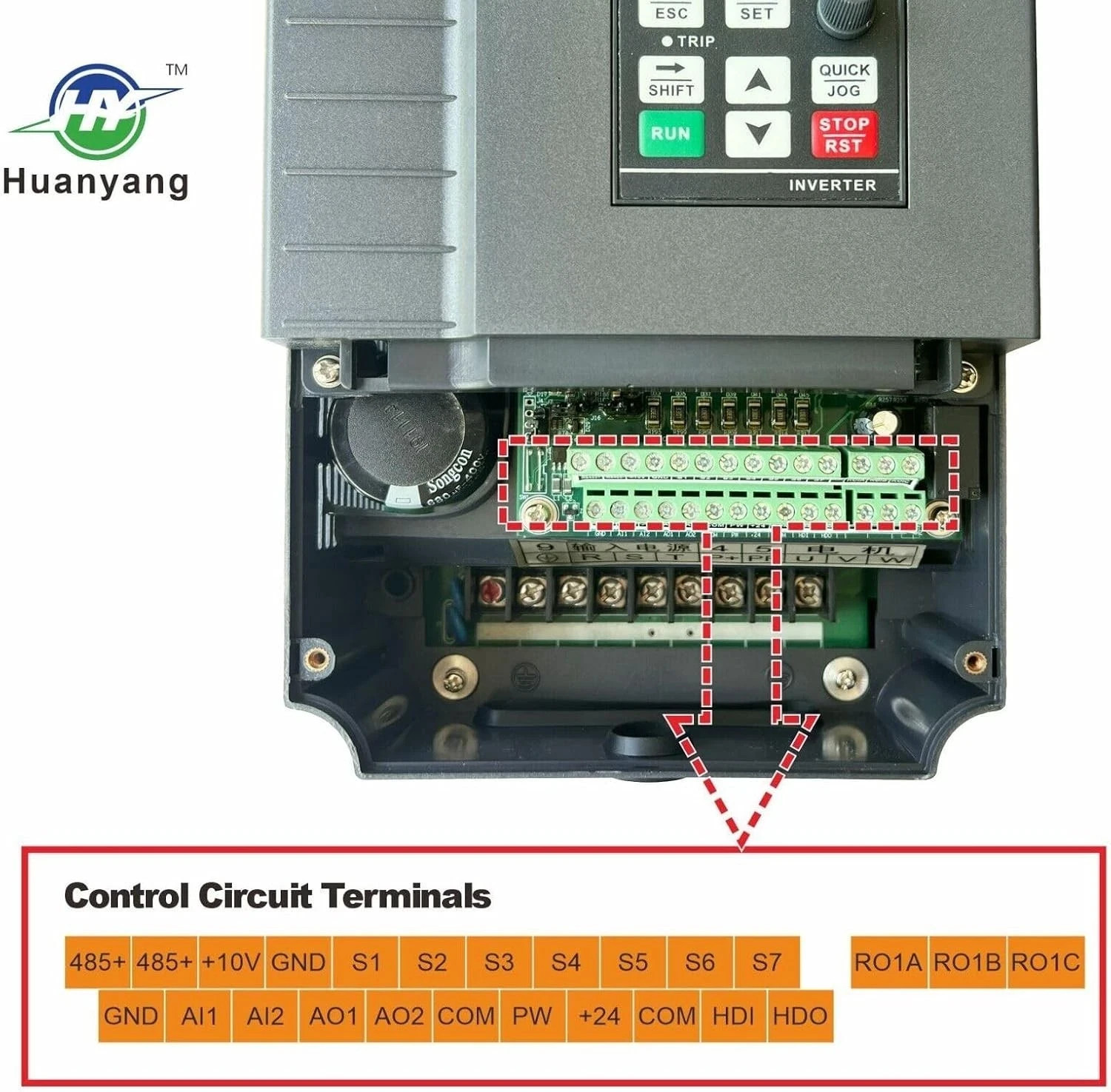 10HP 7.5KW VFD Single-Phase to 3-Phase Converter, Used on≤7.5HP(5.5kW) 34 Amps 2