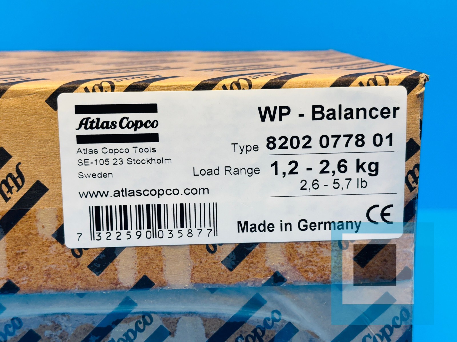 Atlas Copco 8202 0778 01 WP Balancer / Tool Balancer 1.2 to 2.6 kg – NEW SEALED