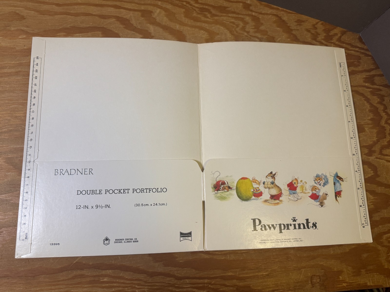 Vintage 1976 Mouse Football Wallace Tripp PAWPRINTS School Folder 9 1/2″ x 12″
