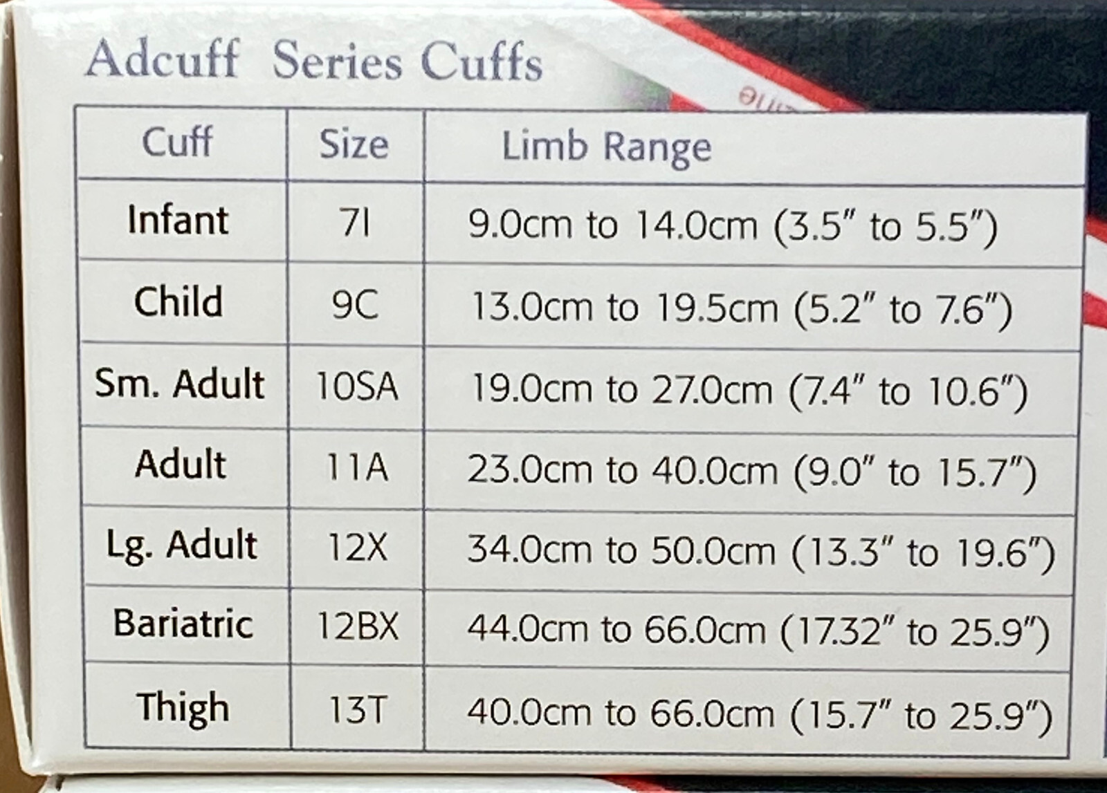 ADC Cuff & 2 Tube Bladder Lot Small Adult, Adult, Large Adult – 845-11ABK, 12XBK