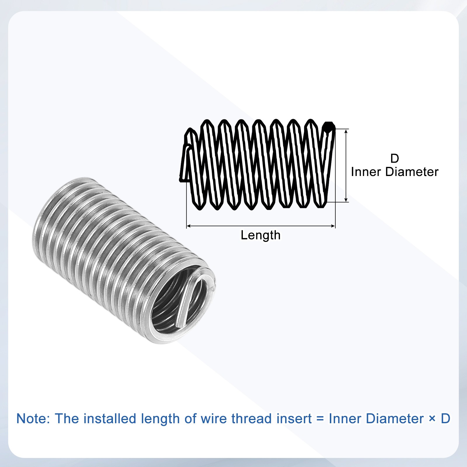 20pcs Wire Thread Inserts 1/4-28 UNF 2D 12.8mm Helical Threaded Sleeve