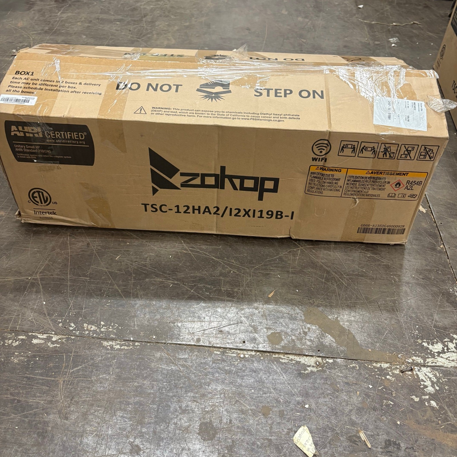 INDOOR UNIT ONLY Zokop 12000BTU/21SEER 1050W Split Air Conditioner 230.00V