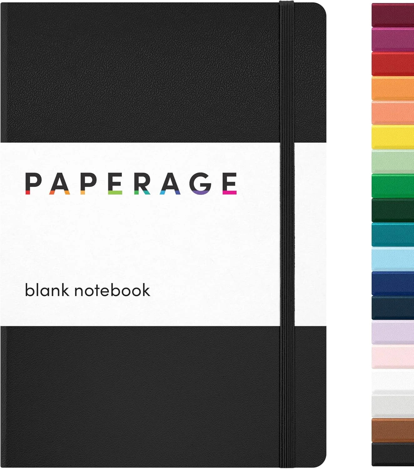 Blank Journal Notebook, (Black), 160 Pages, Medium 5.6 in x 8 in – 100