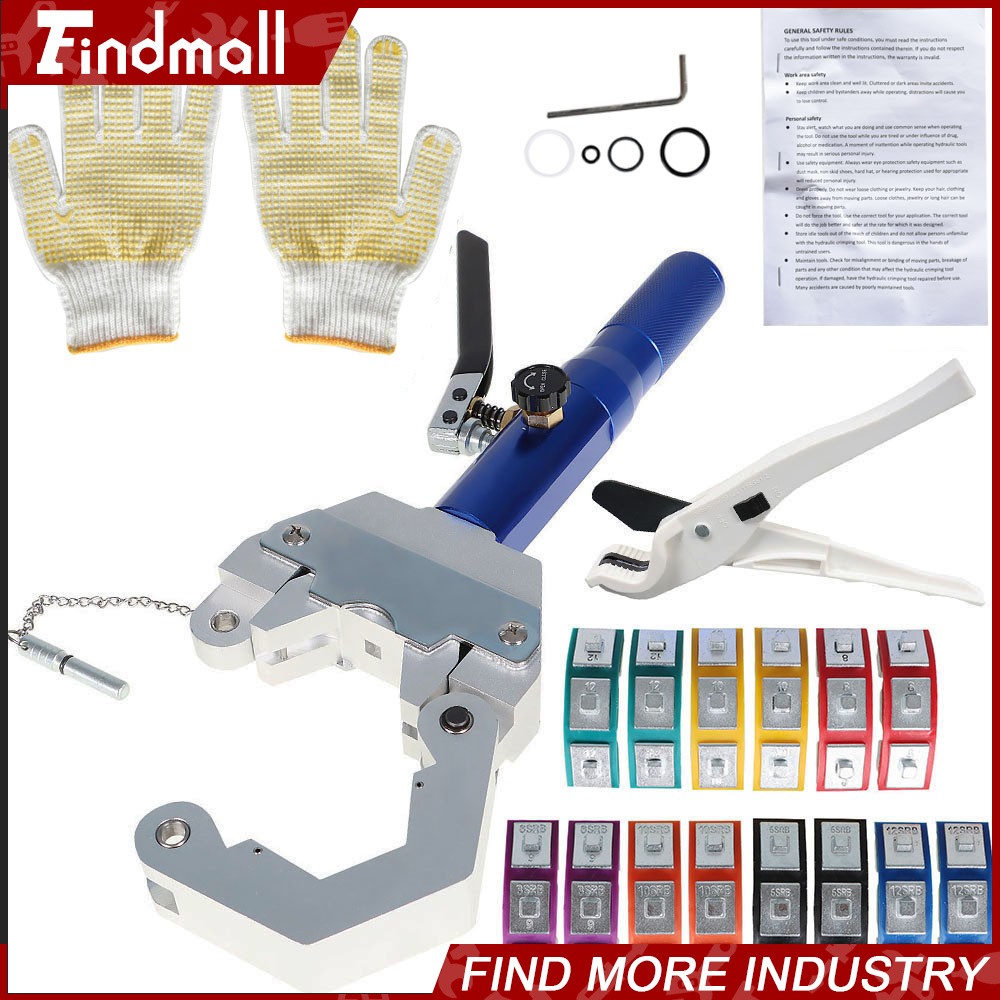 Findmall With 7Dies Hydraulic Hose Crimper Tool Air Conditioning Repaire Crimper