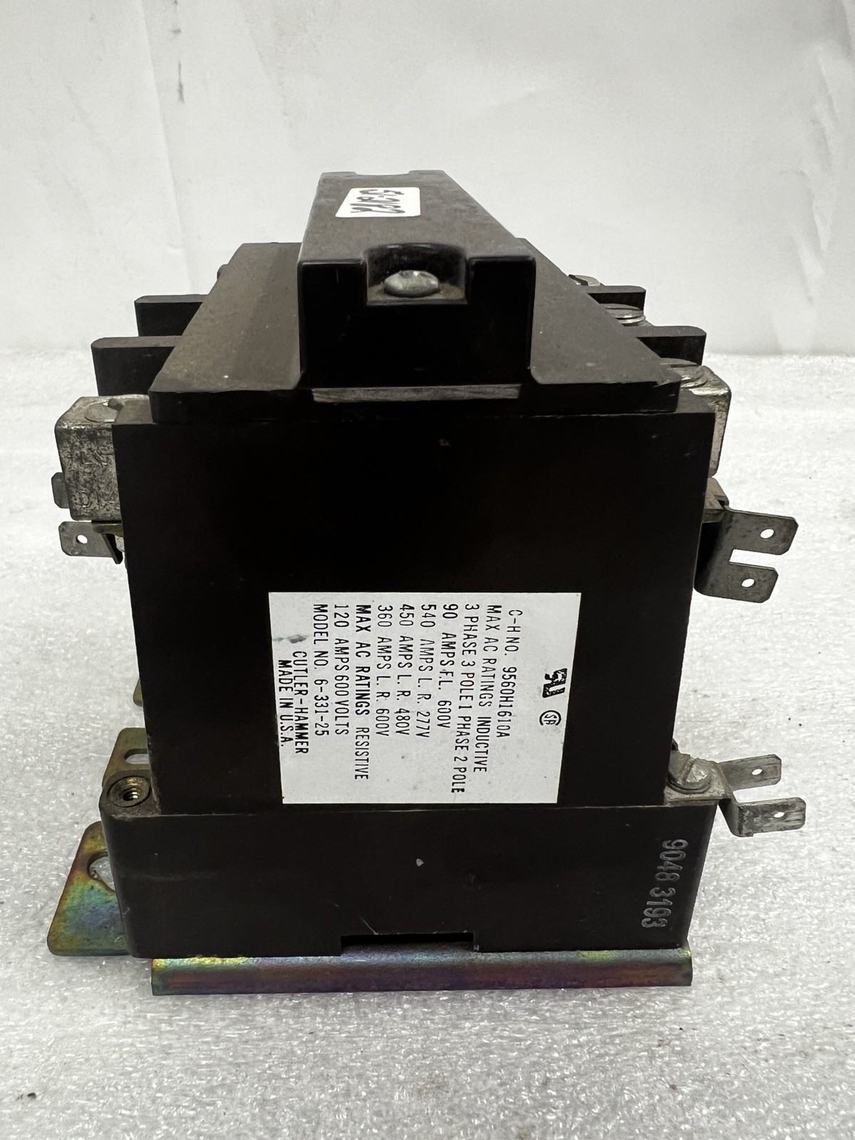 Eaton Cutler-Hammer 9560H1610A 3-Pole Contactor 90A 600V Coil Model 6-331-25