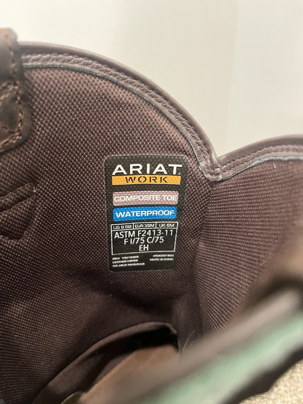 Ariat Tracey Work Boots Brown/Turquoise WP Comp Toe Womens US 8.5 B Medium EUC