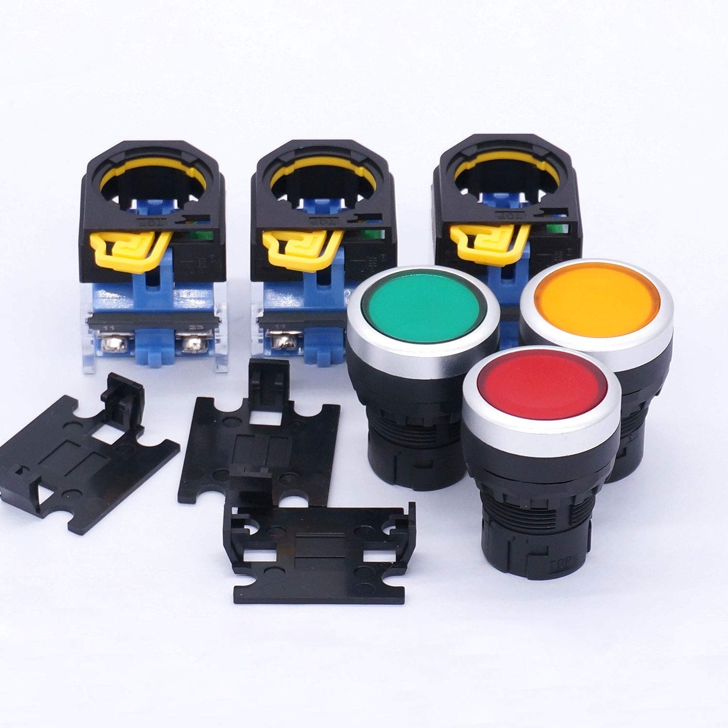 Taiss 3 Pack 22mm Momentary Push Button Switch 10A 440V DPST