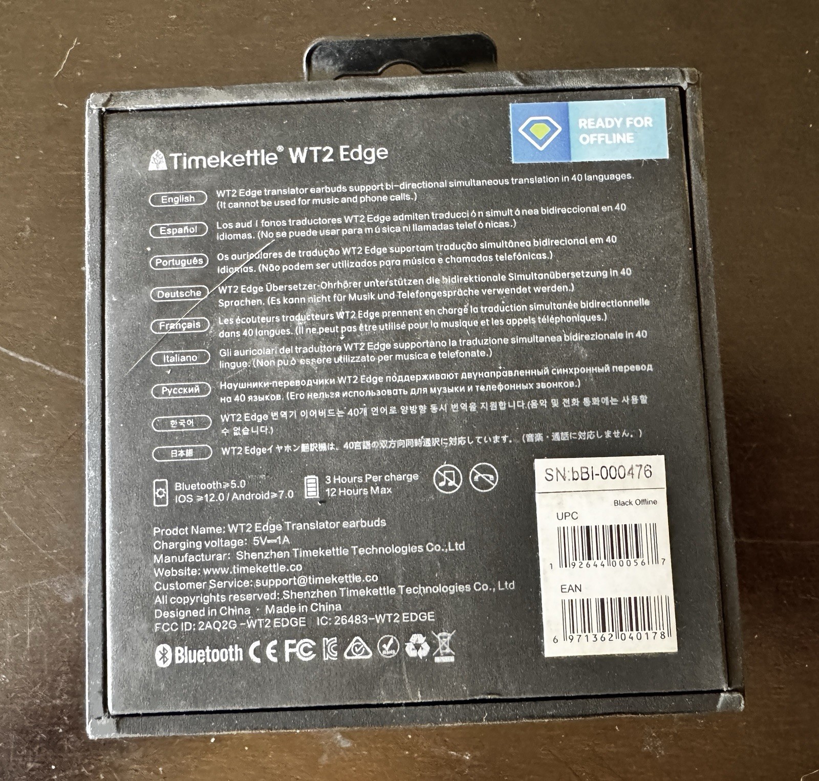 Timekettle WT2 Edge Translator Earbuds + Zero Translator Bundle NEW Open Box