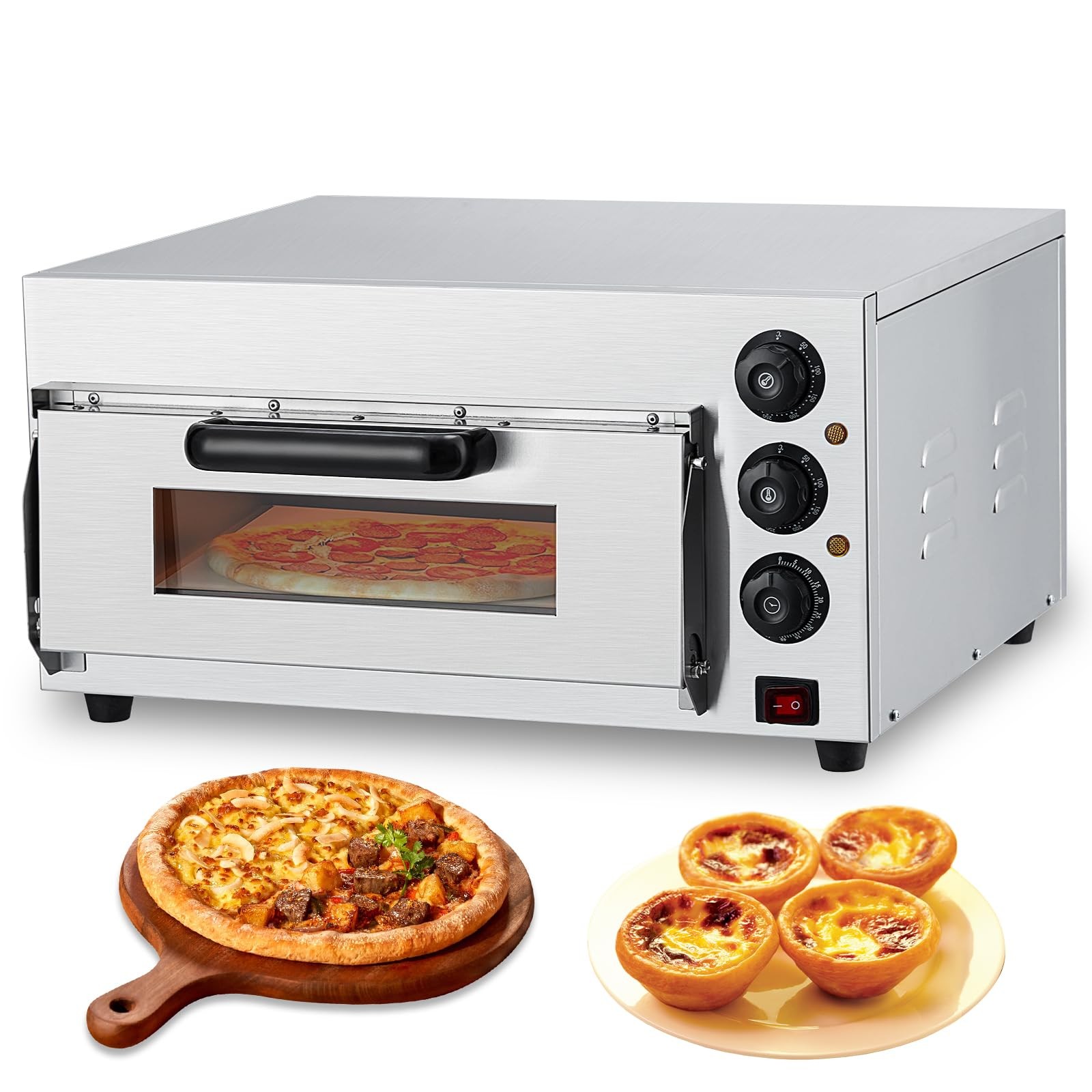 Electric Pizza Countertop, 16 in Commercial Pizza Oven with Adjustable Oven