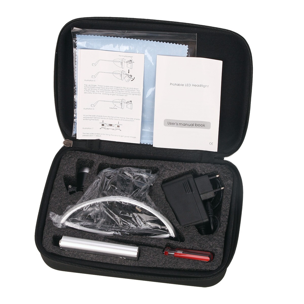 Dental Loupe Surgery Surgial 3.5X Magnifiation Binoular Headlight LED Light