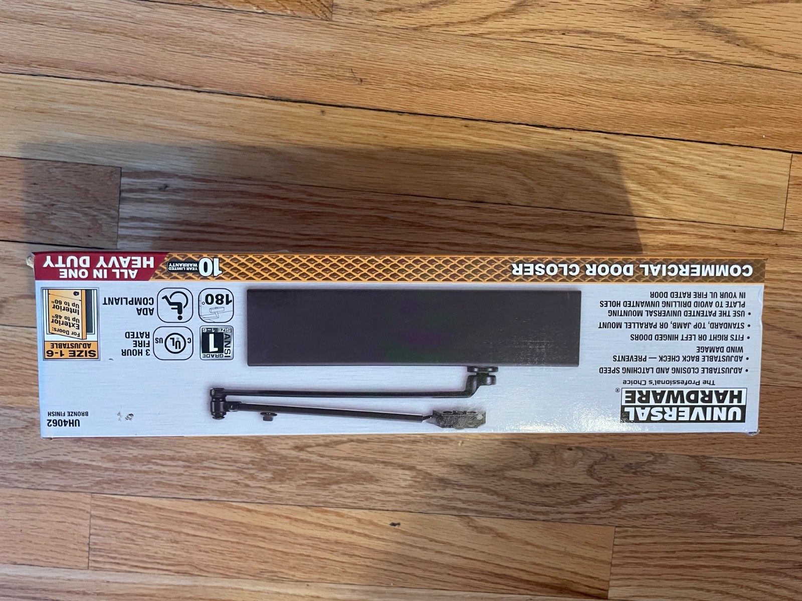 Universal Hardware Heavy Duty All-in-1 Aluminum Commercial Door Closer UH4071
