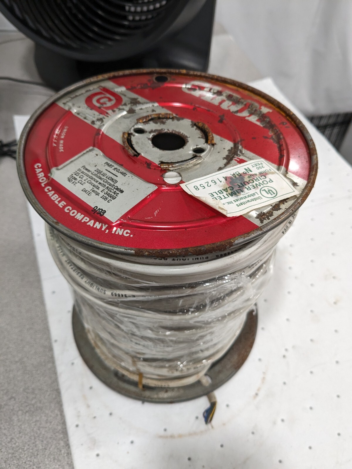 Carol Cable Co. White General Wire 105˚C, 20 AWG, Approx. 250′ 05481