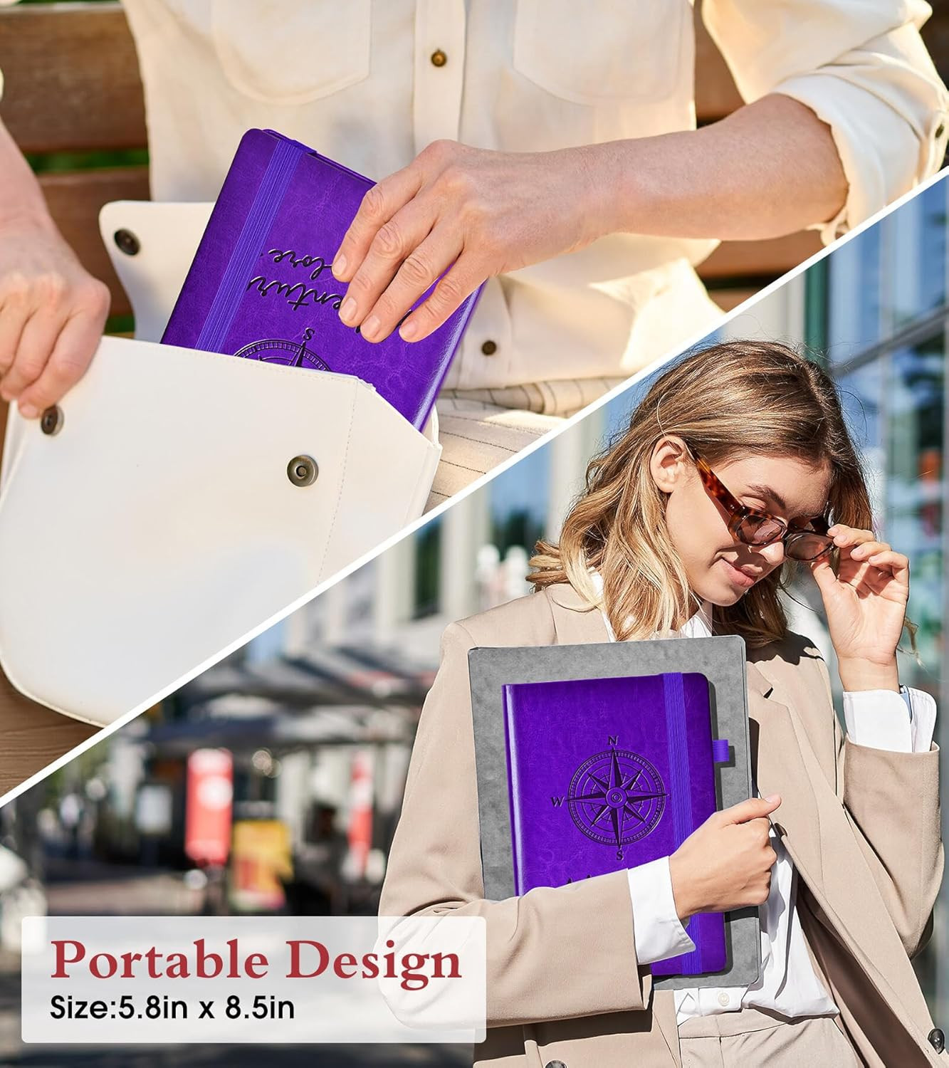 Lined Journal Notebook for Women Men, 160 Pages, A5 Hardcover Vintage Leather Jo