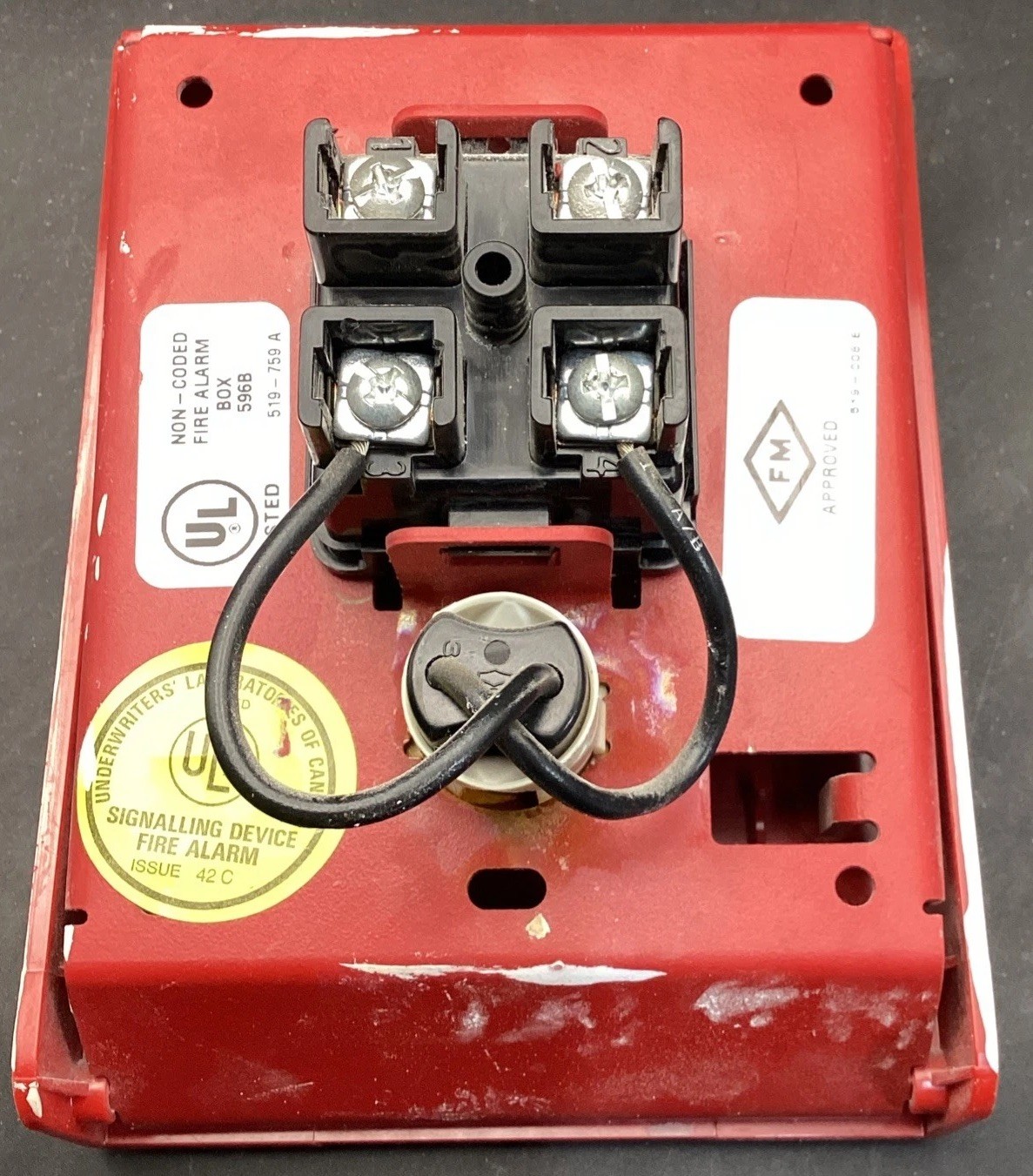 Simplex Red 596B Non-Coded Signaling Device Manual Fire Alarm No Key