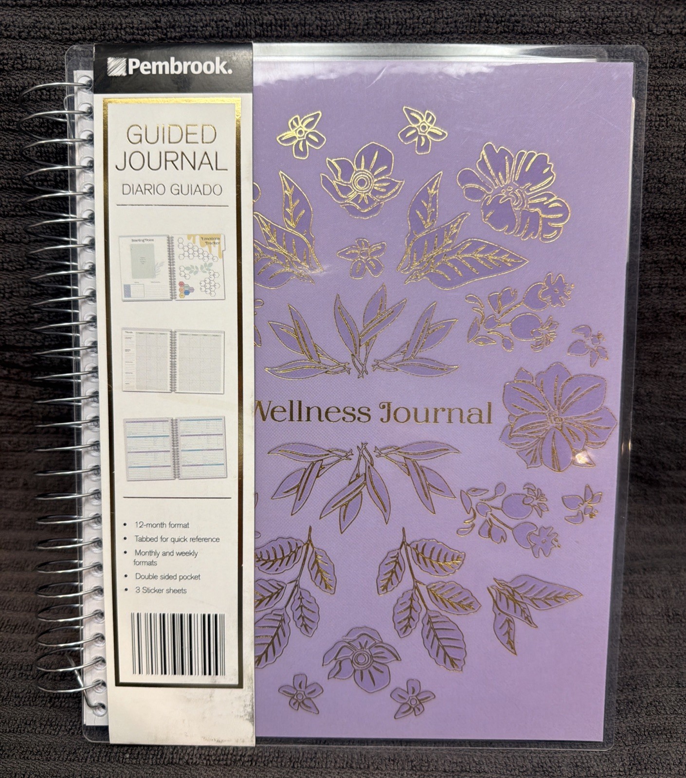 Pembrook 12 Month Wellness Planner Fitness Workout Tracker Book Journal Undated