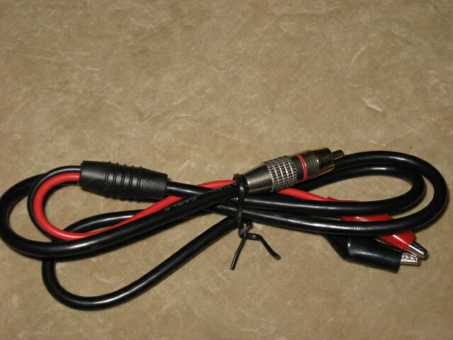 RCA Male to Alligator Clip Cable, new, 3 feet