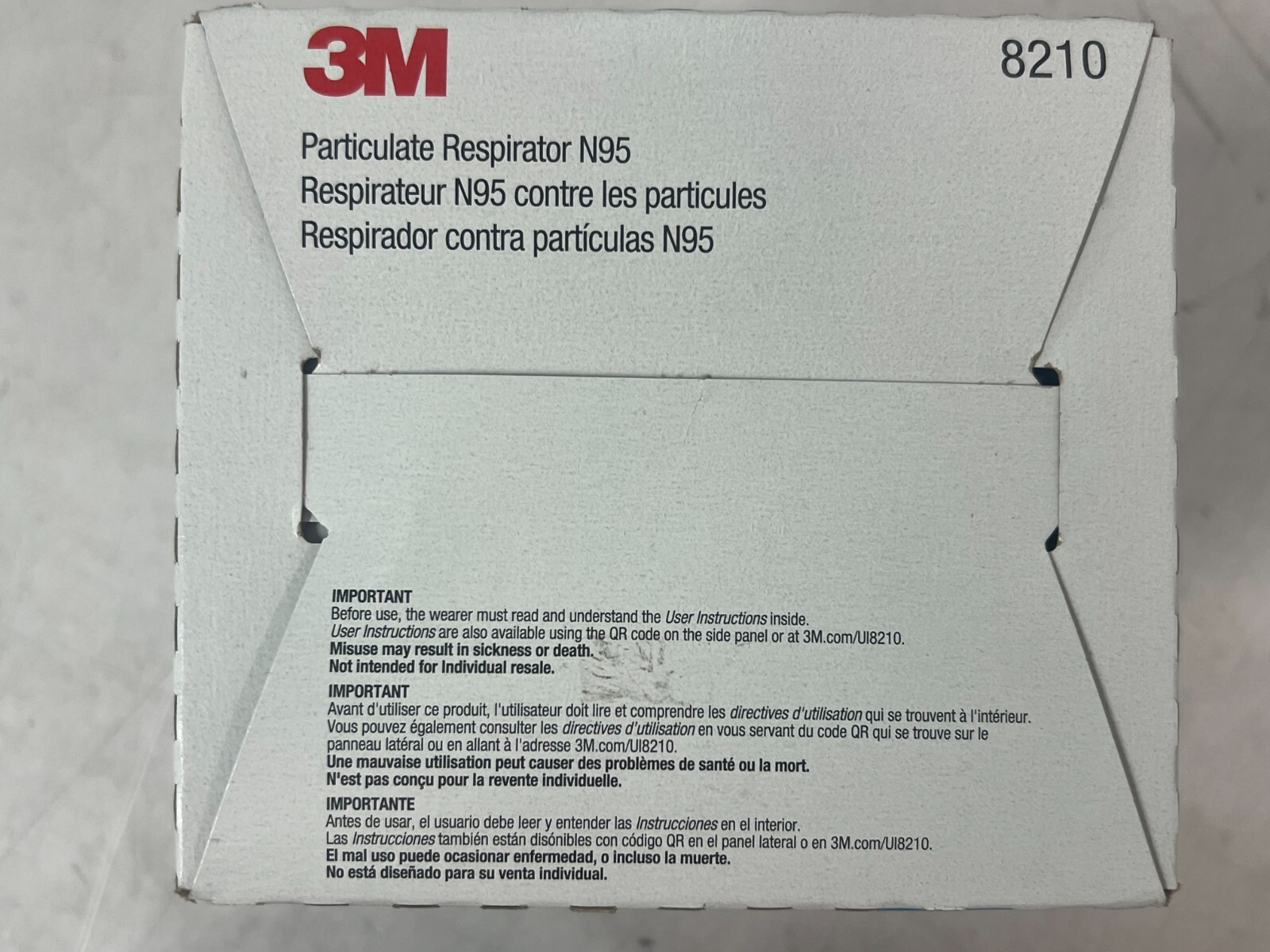 BOX OF 20 3M Particulate Respirators N95 #8210