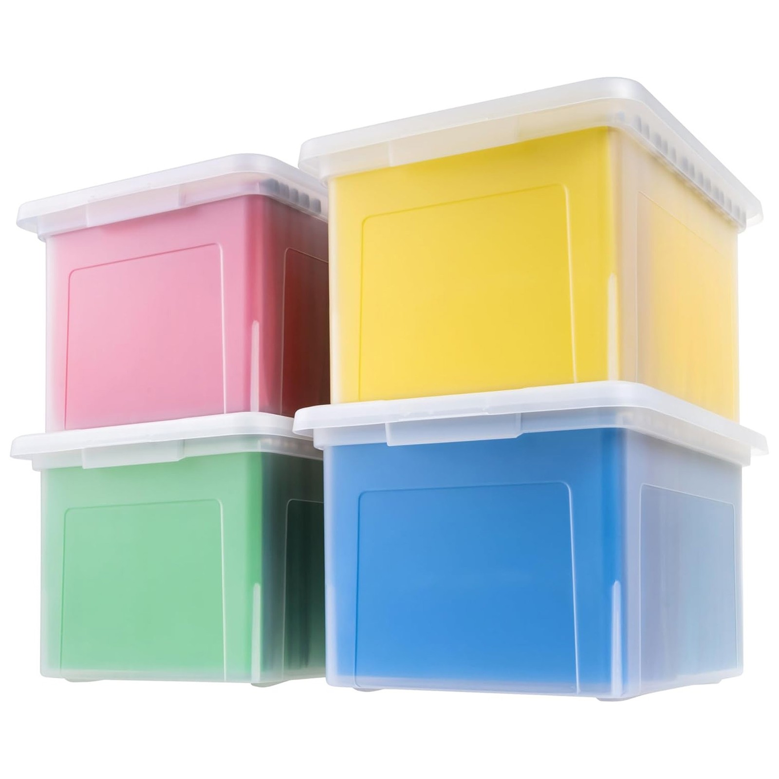 IRIS USA Plastic File Box w/ Lids, Letter/Legal Storage Organizer (Open Box)
