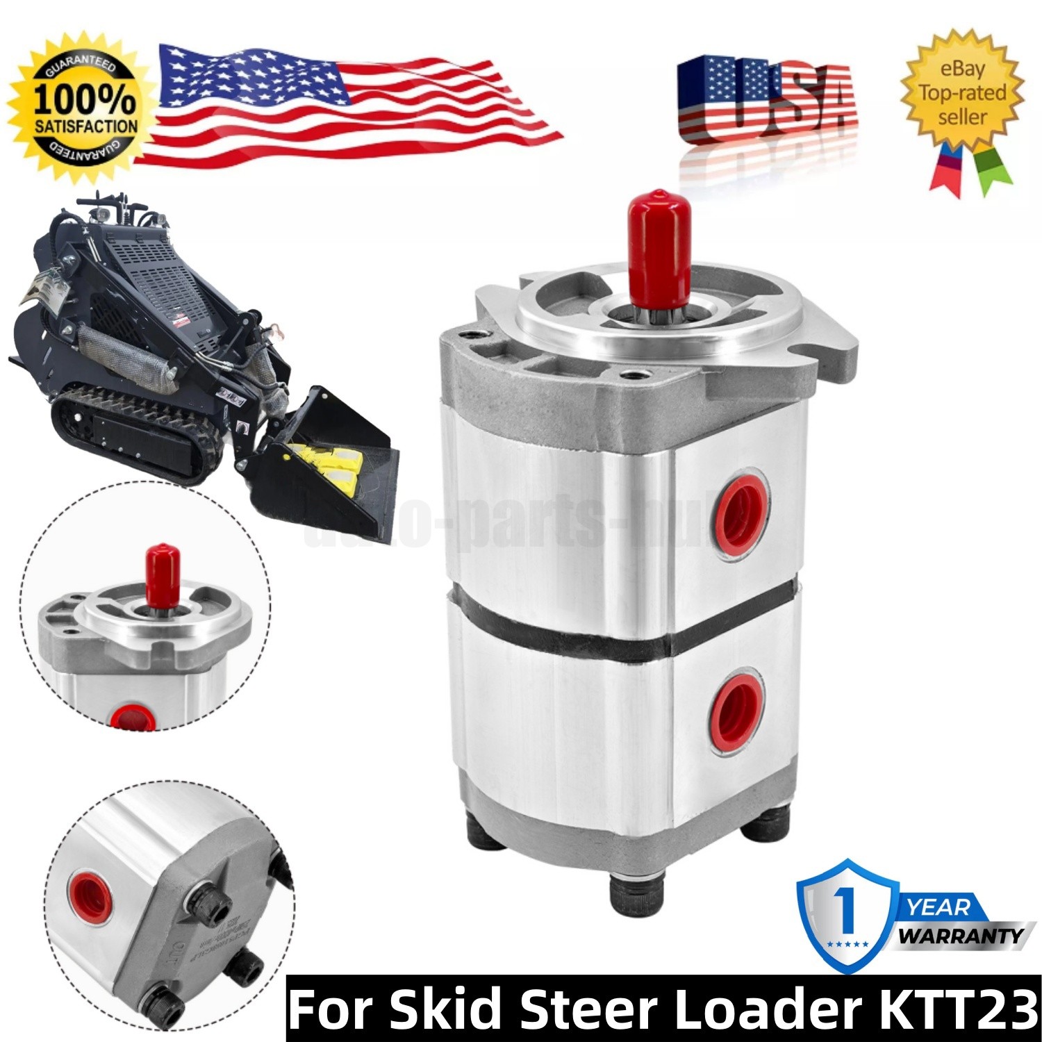 Two-Section Hydraulic Gear Pump PGP51088G3LP For AGT Skid Steer Loader KTT23 New