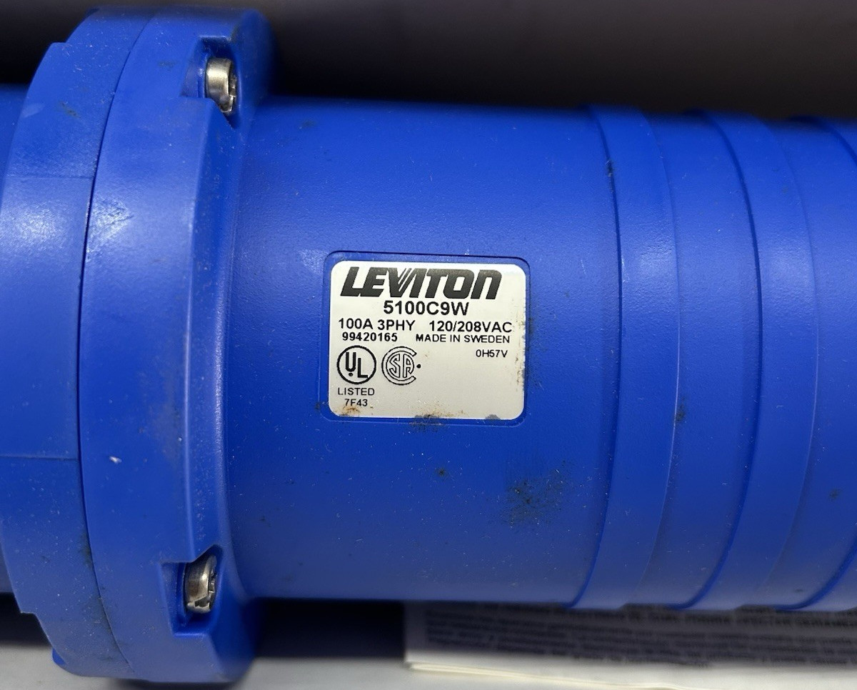 Leviton 5100C9W 100 Amp Pin & Sleeve Connector 3PH 120/208V 4P5W Watertight- NIB