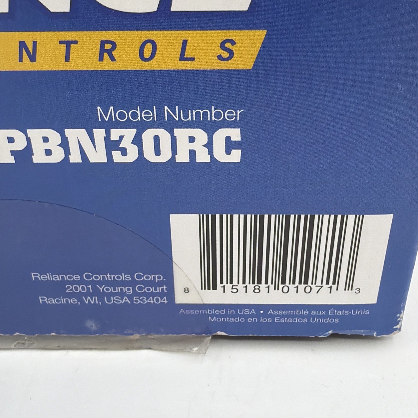 Reliance Controls PBN30RC L14-30 30Amp 125/250Vac Power Inlet Open Box