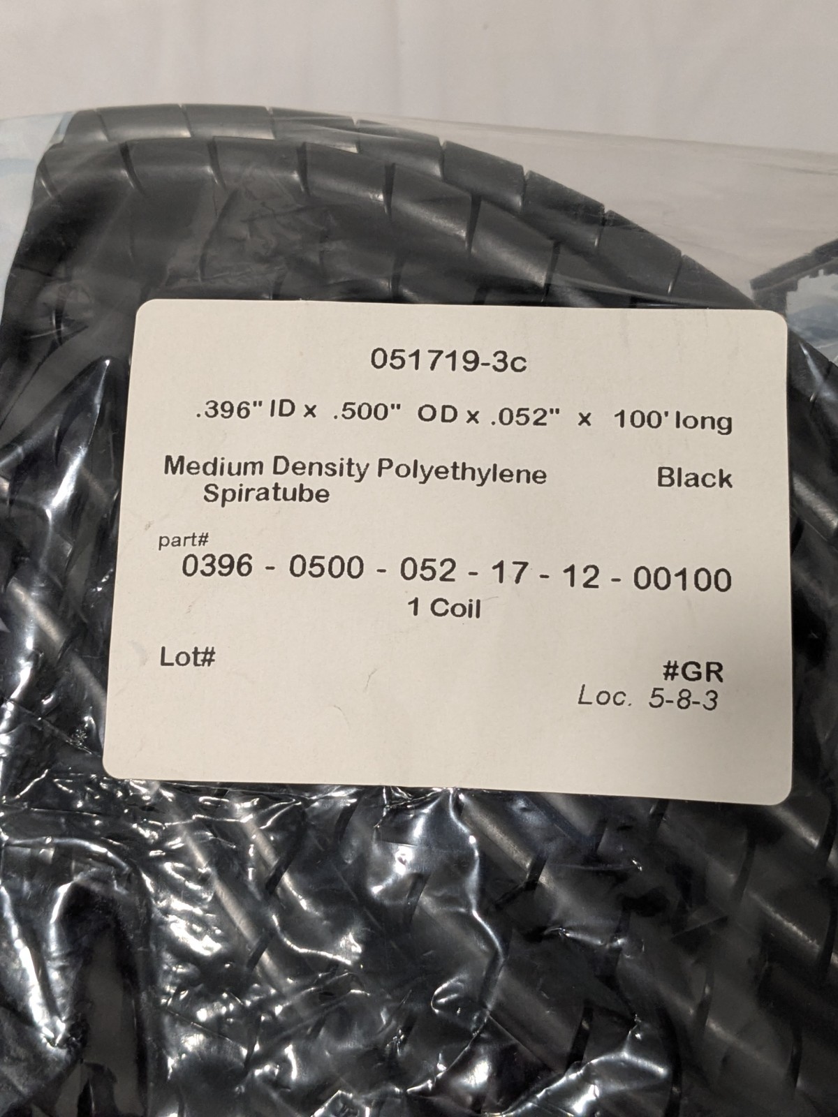 0.396″ ID, Black MDPE Wire & Hose Harness Cable Sleeve, 100′ Long 17005