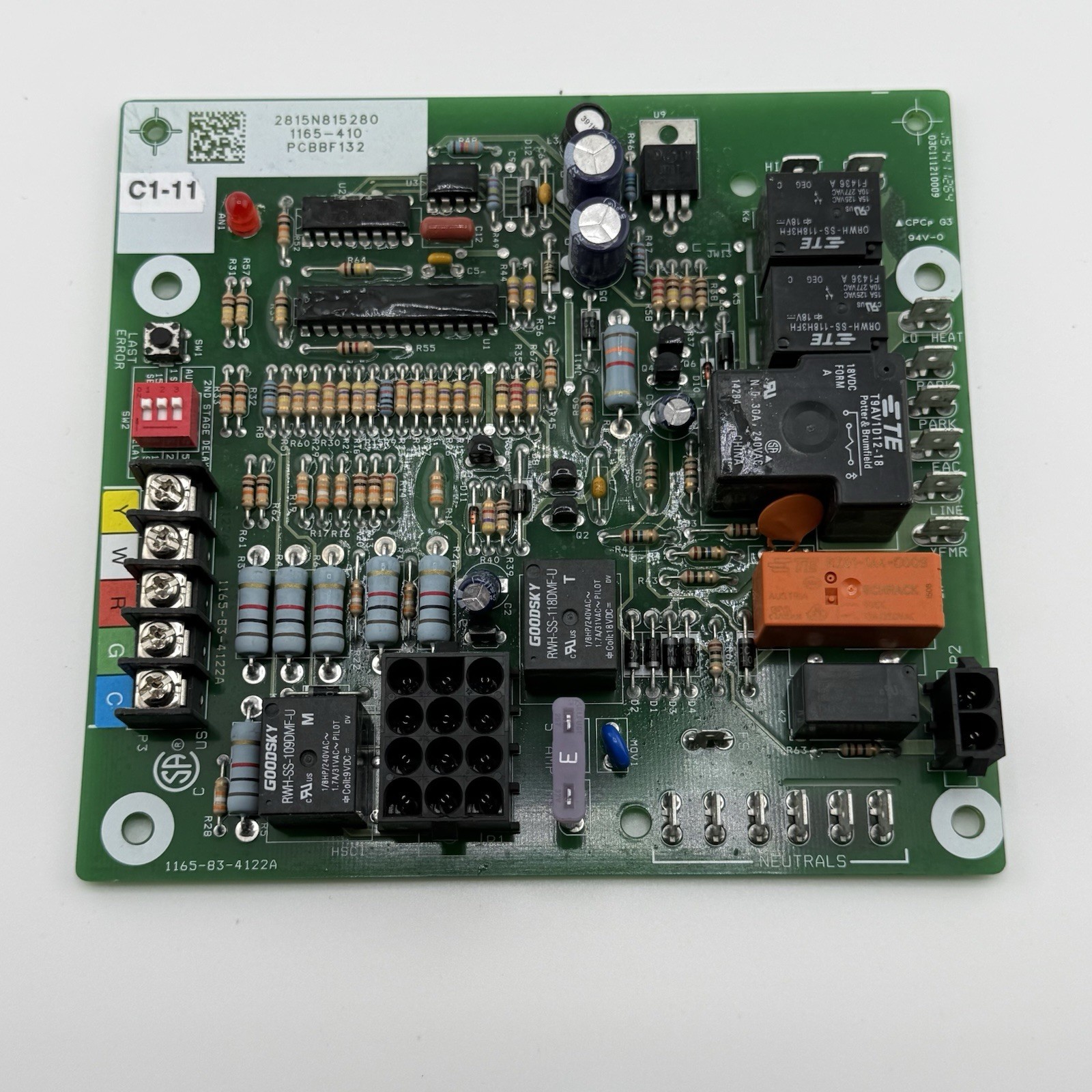 Goodman 1165-410 PCBBF132 Furnace Control Circuit Board 1165-83-4122A
