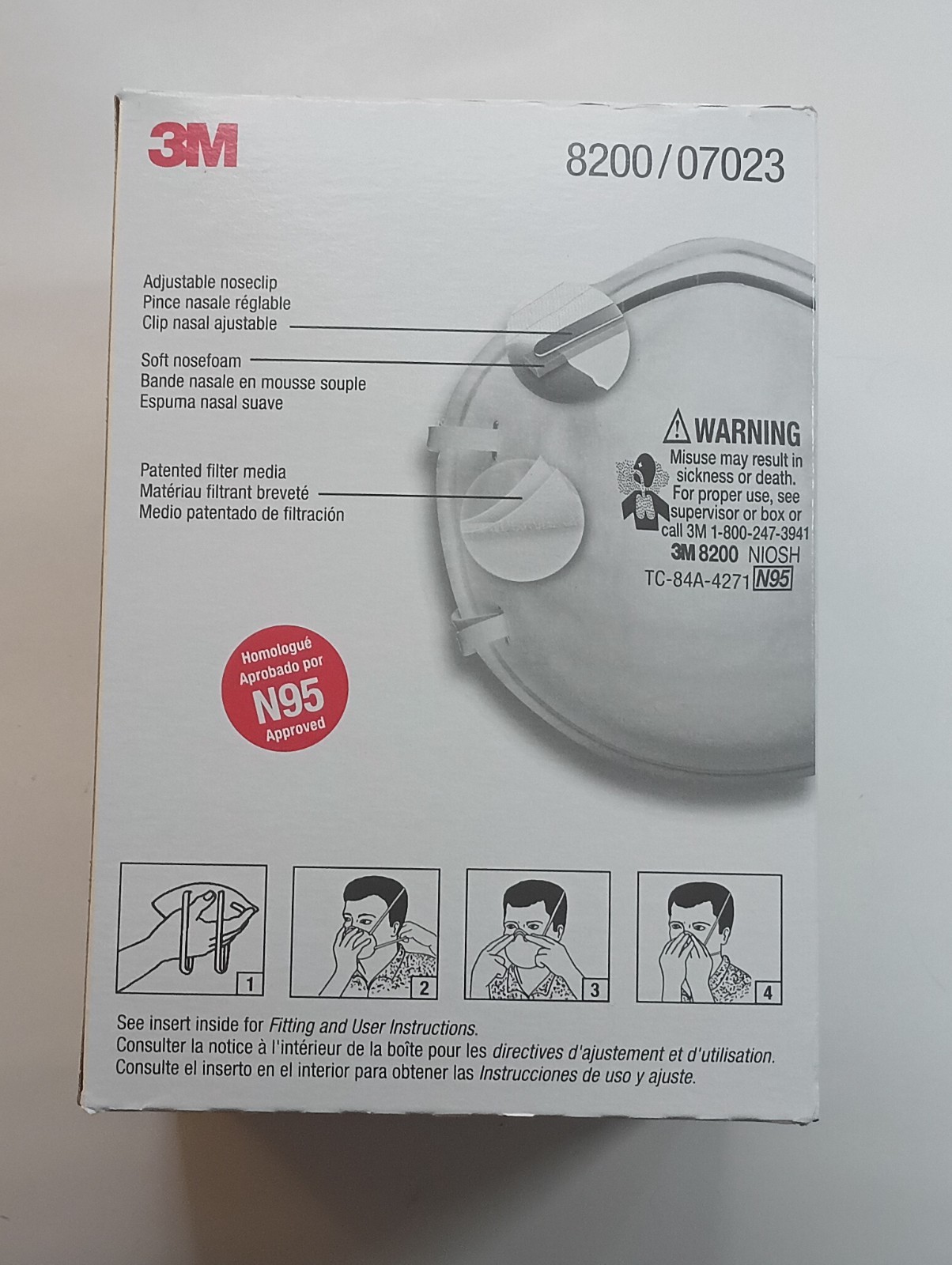 NEW! 3M 8200/07023 N95 Particulate Respirator NIOSH Approved [2 Boxes/40 Masks]