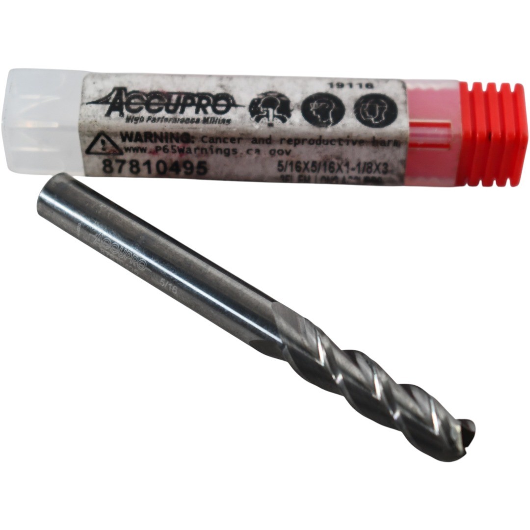 NEW Accupro 87810495 5/16 Carbide Square End Mill 3 Flute 1-1/8 LOC 3 OAL