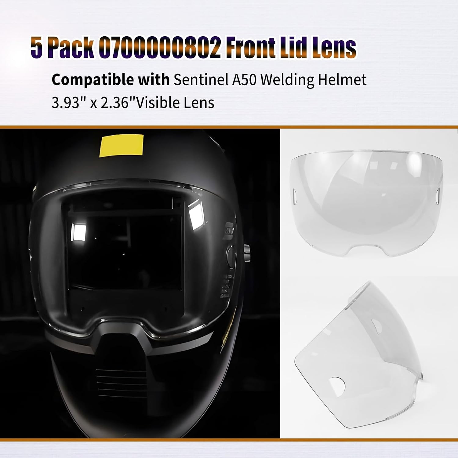 5 pack 0700000802 front lid lens compatible with esab sentinel a50 welding he