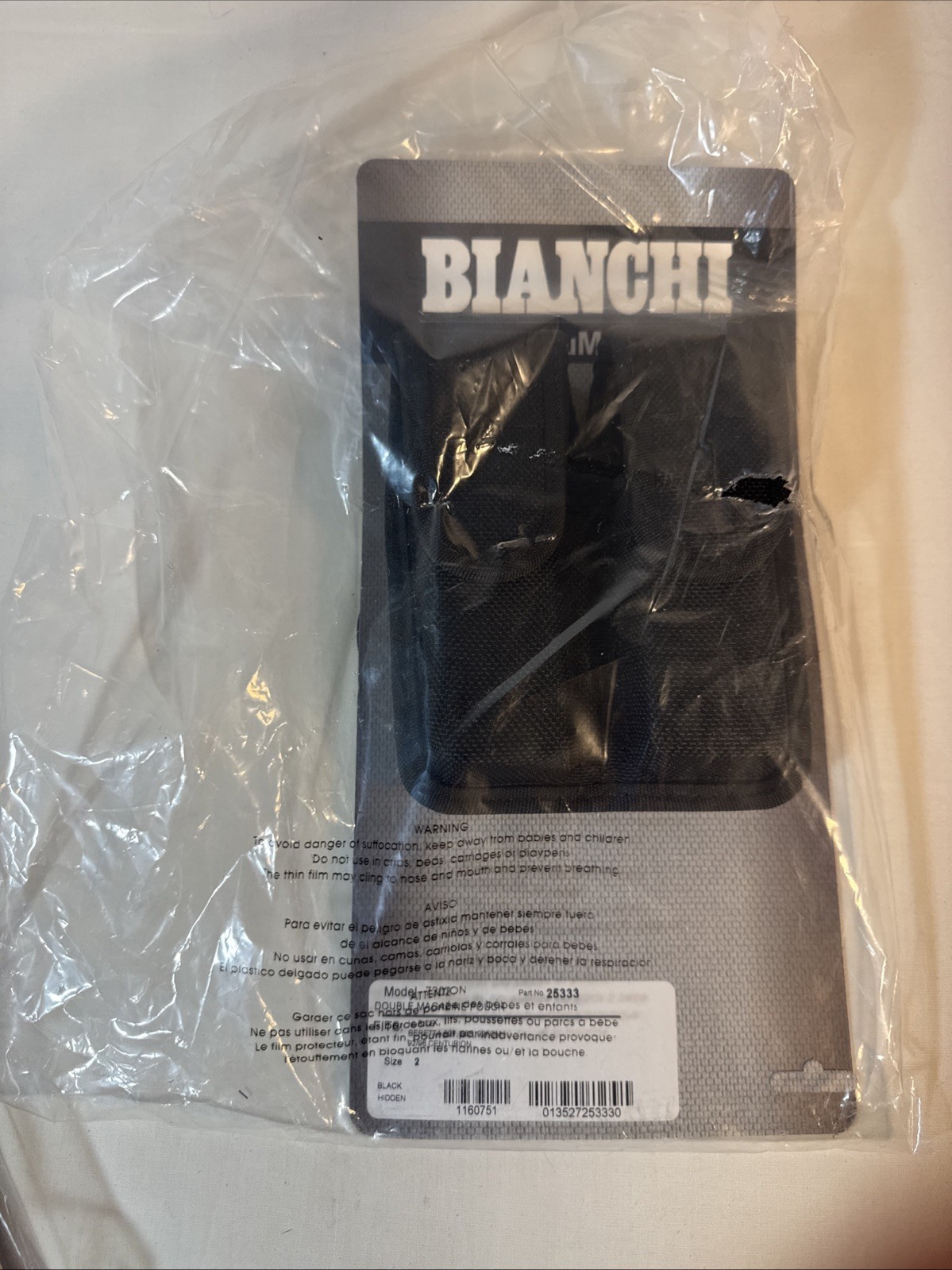 Bianchi Accumold Double Stack Double Magazine Pouch Model 7302 size 2 New