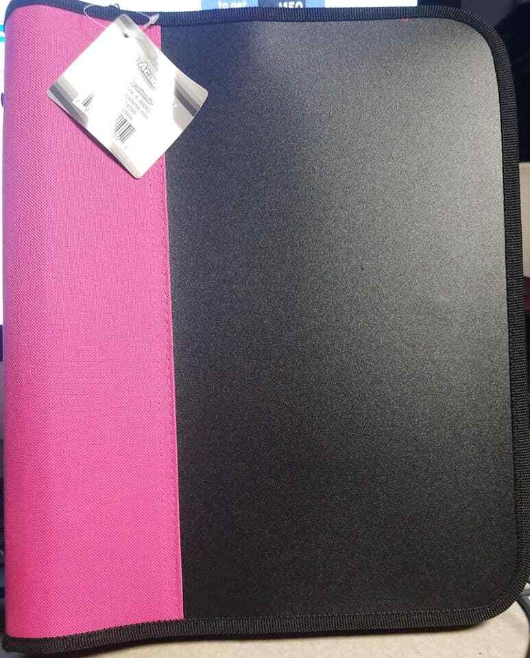 Its Academic 1.5″ 3.8cm Zipper Binder With inside Zipper Pocket Pink (LOC TUB L5