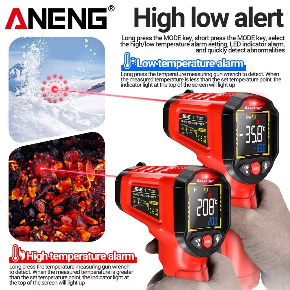 Infrared Laser Thermometer Gun No-Contact Digital Temperature Measurement Tester
