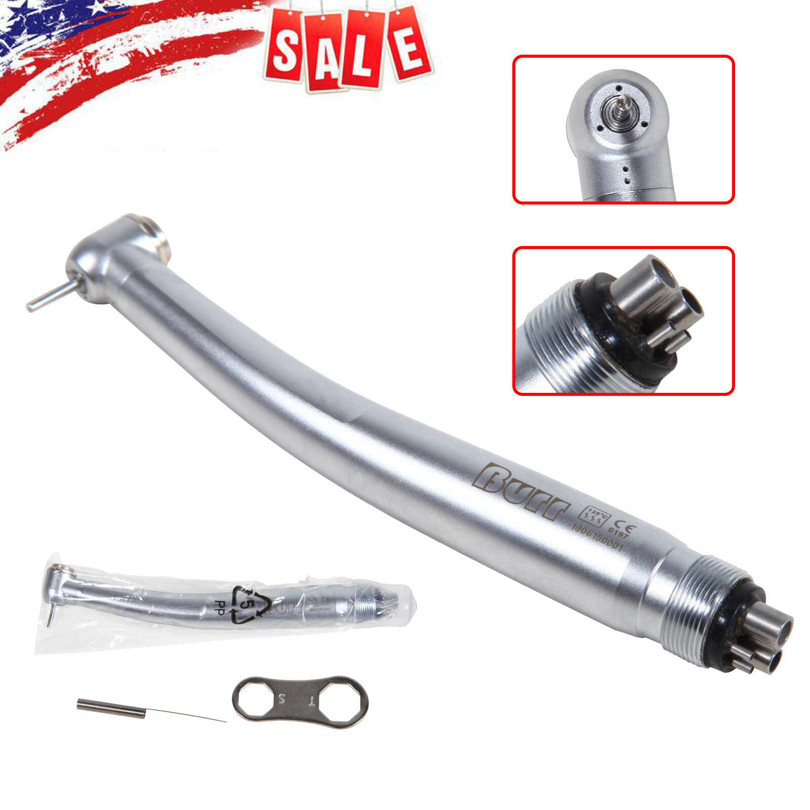 Dental Standard High Speed Handpiece 4 Holes Push Button Midwest