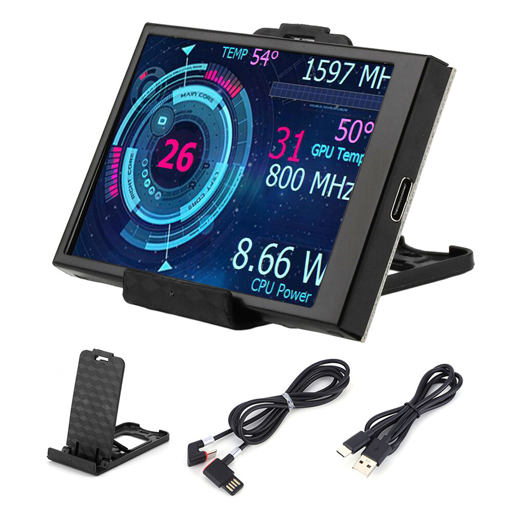 3.5 Inch IPS Secondary Screen Computer CPU Display USB LCD Monitor for AIDA64