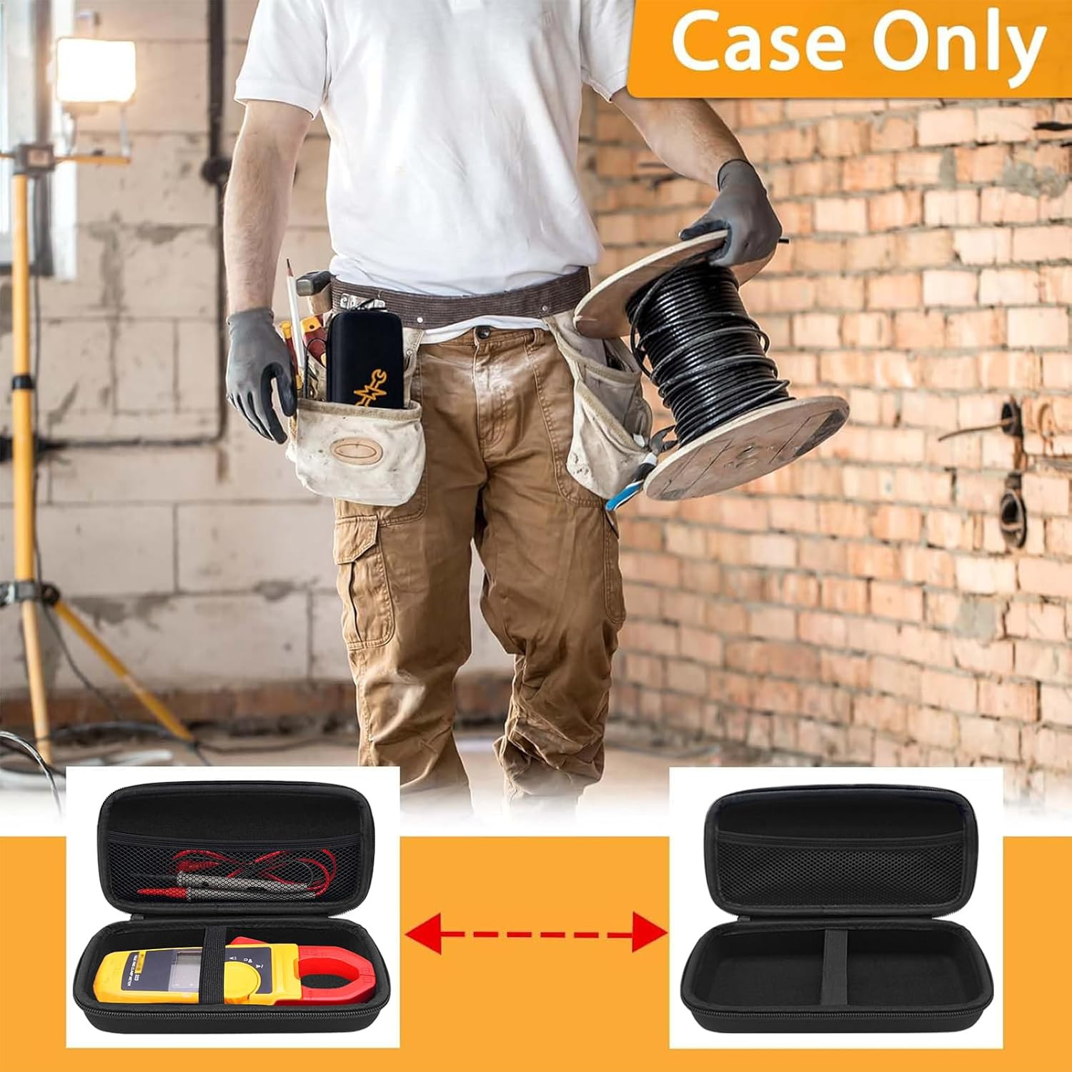 Hard Tool Carrying Case for Fluke 323/324/325/303/305 Clamp Multimeter FC True R