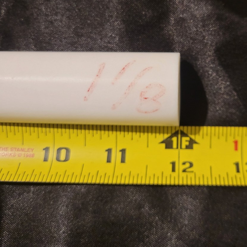 Teflon 1 1/8 Dia Round Stock 12″ long (1.125 X 12.000) INV#W-78