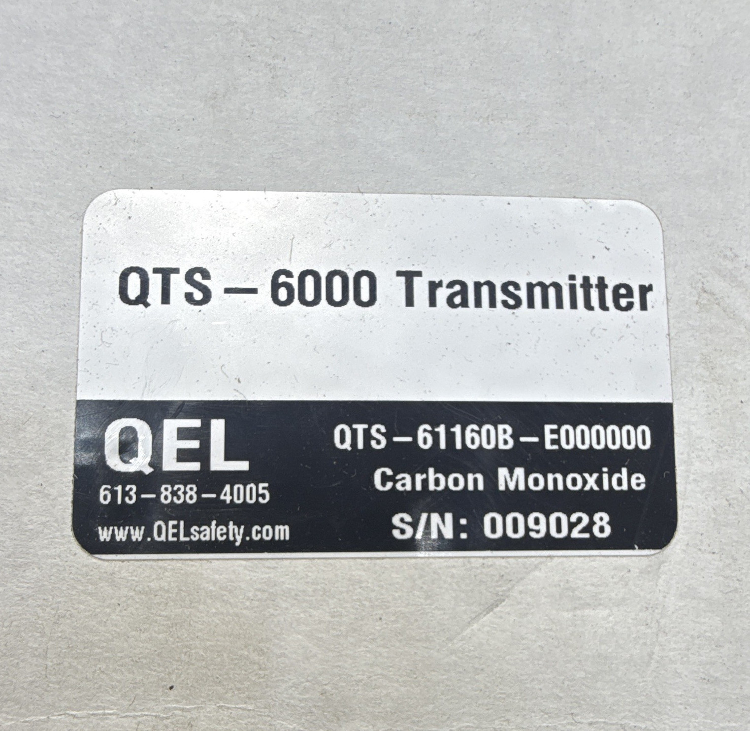 QEL QTS-6000 Carbon Monoxide Sensor/Transmitter, QTS-61160B-E0000000