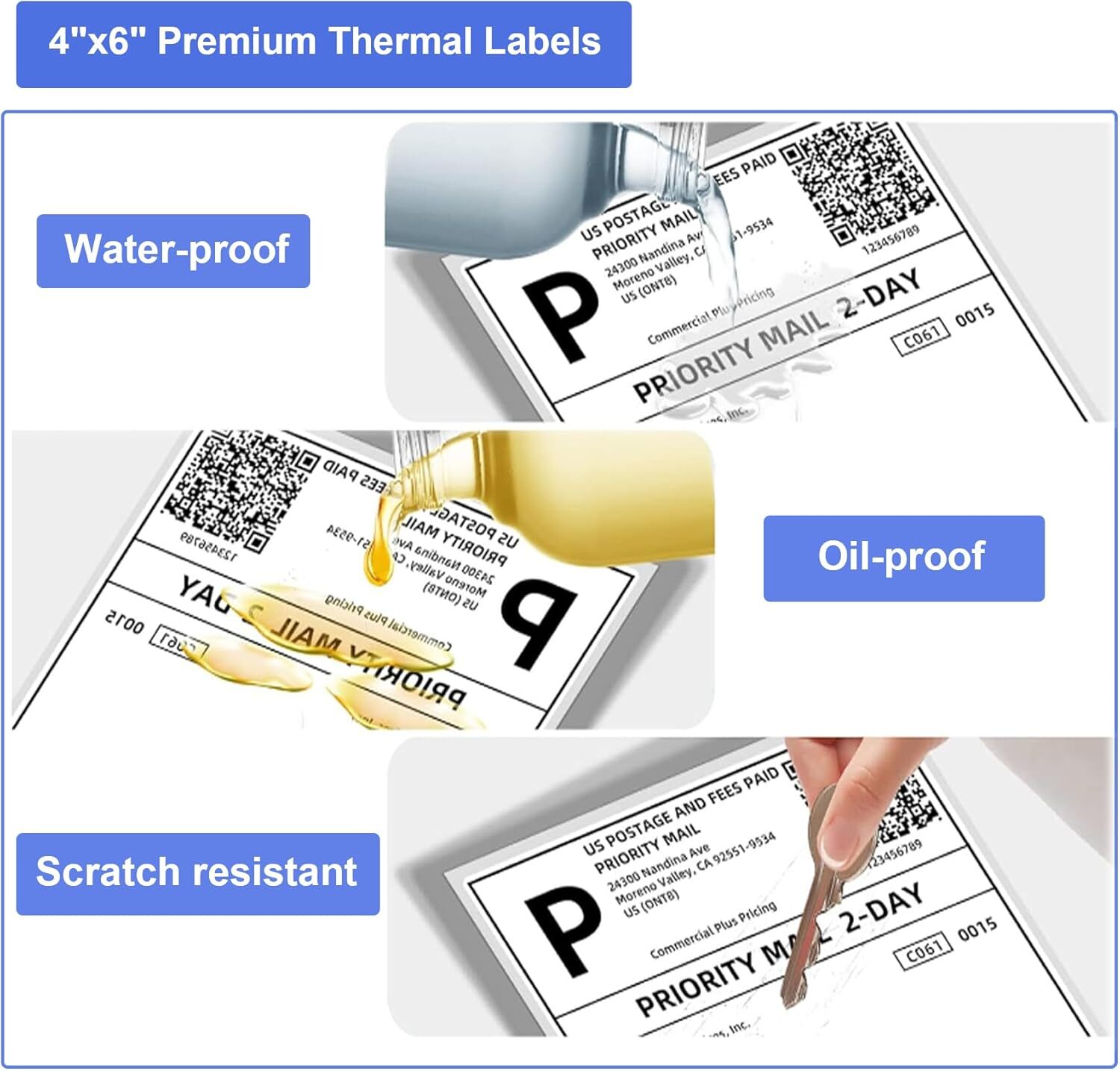 2-40 Rolls 4×6 Direct Thermal Shipping Labels 250 Per Roll For Zebra 2844 Eltron