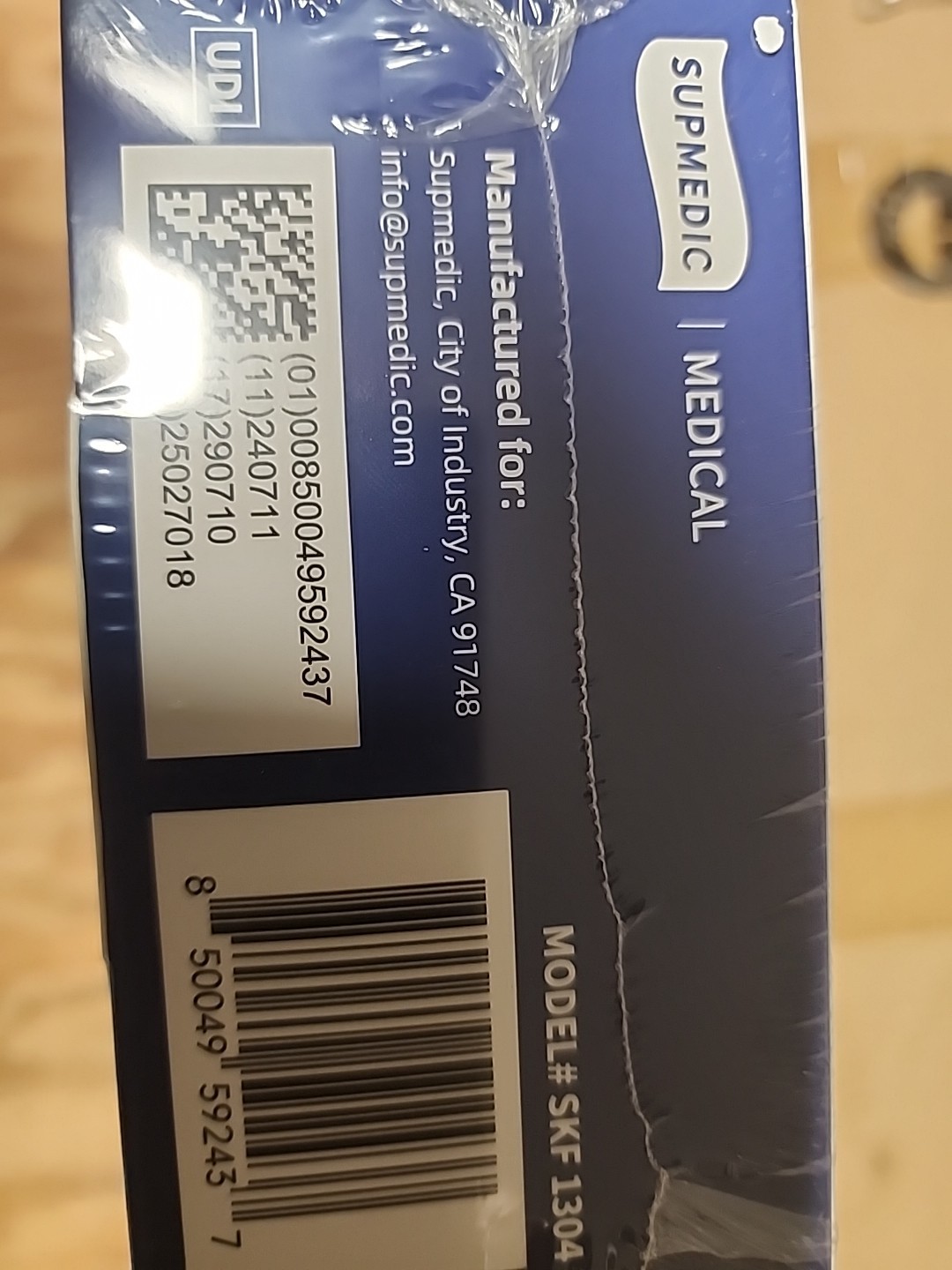 Supmedic Powder-Free Medical Nitrile Exam Gloves, Blue, 100 Pack. 10 Packs L