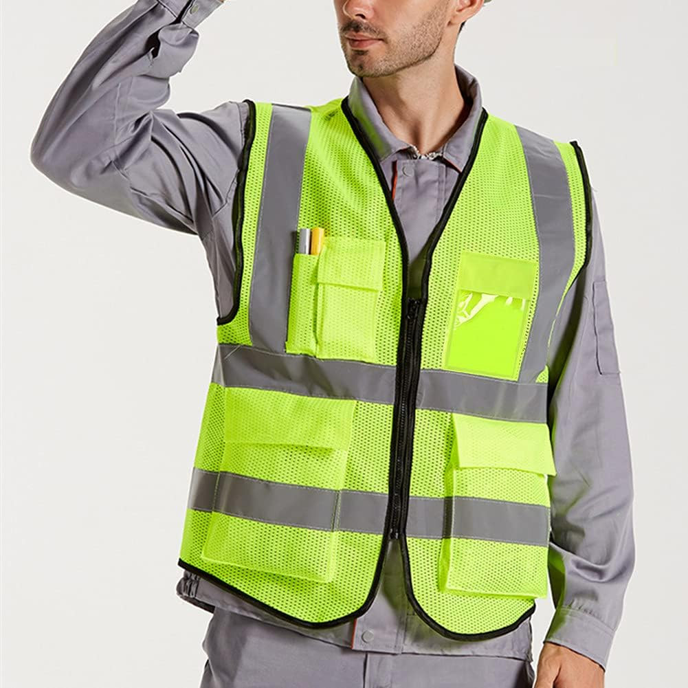 Reflective Safety Vest for Men & Women High Visibility Class 2 Vest with Pockets