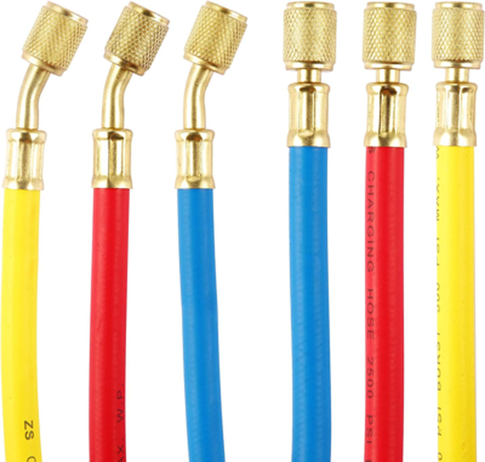 3 Piece AC Manifold Gauge Hose Kit for R134A R404A R12 R502 with 1/4 Inch