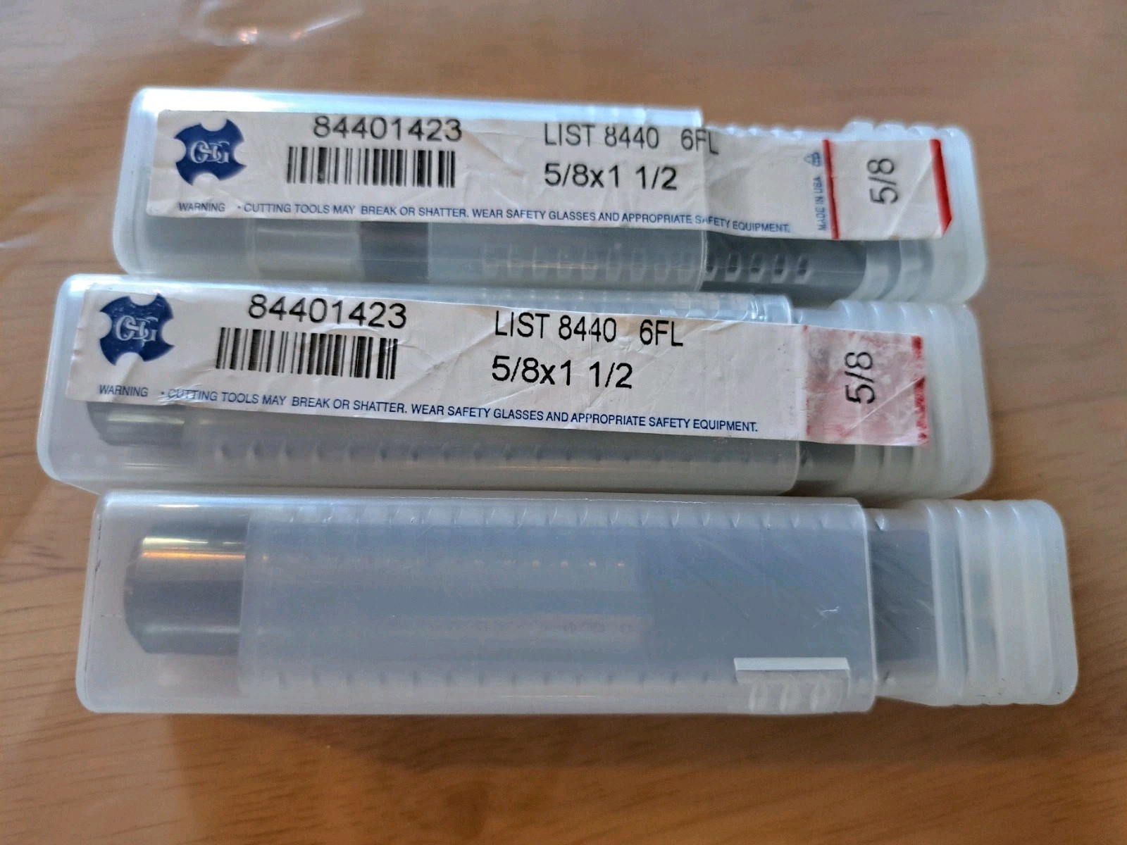 3 Piece Lot 5/8 Dia OSG 84401423 High Perforance 6 Flute Bundle